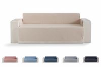 Todocama Bankovertrek, stoelbeschermer met ruitpatroon, ademend, gemakkelijk te reinigen, beige zand, 3-zitsbank