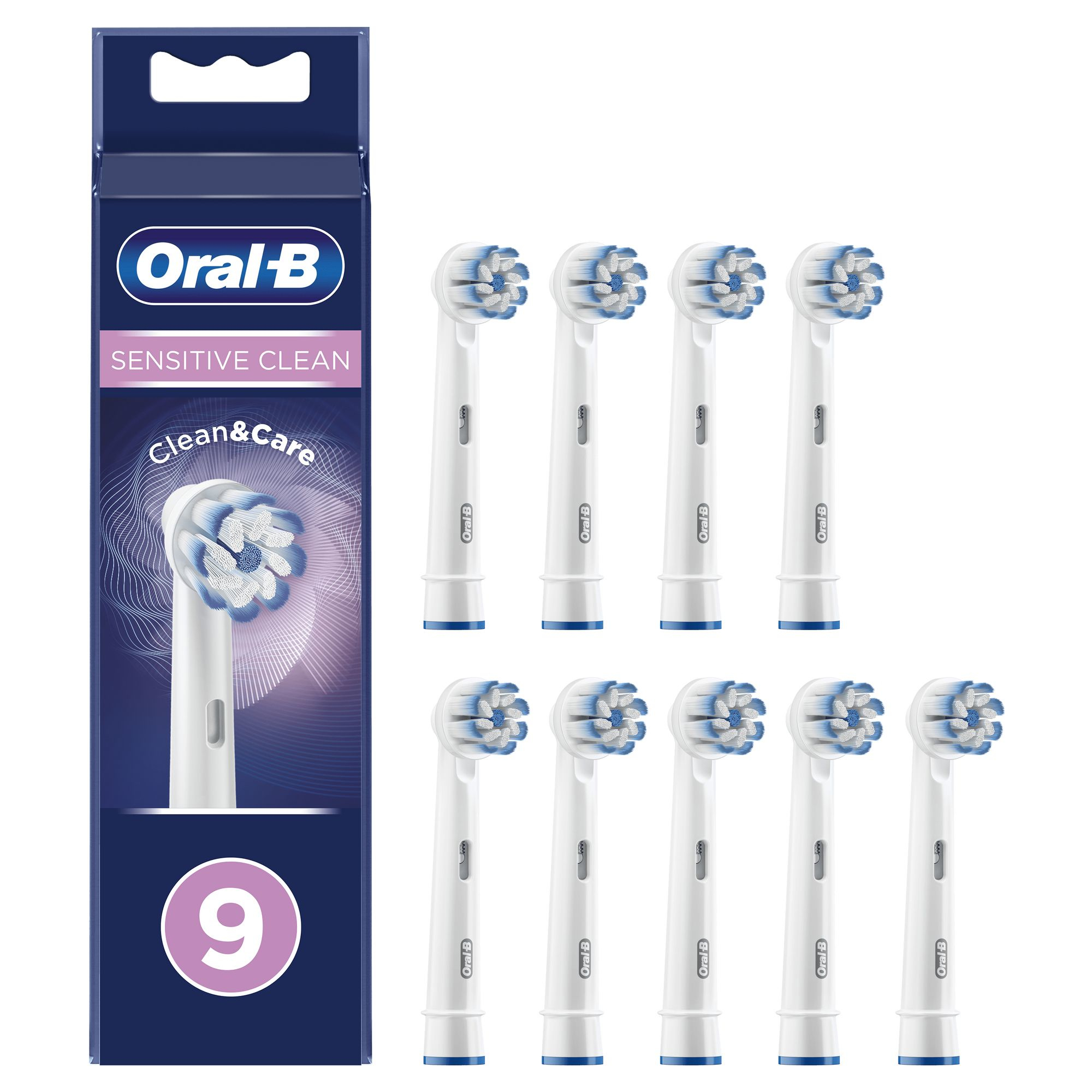 Oral-B Sensitive Clean Opzetborstel, Verpakking Van 9 Stuks