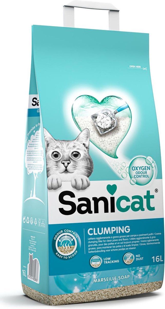 Sanicat Kattenbakvulling Marseille Soap 16 liter