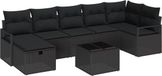 vidaXL - Bankstel - 2 zitplekken - Zwart/ Zwart - Polyrattan