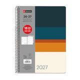 Miquelrius Schoolagenda 18 maanden, weekoverzicht, van juli 2026 tot december 2027, formaat A5+ (15,5 x 21,3 cm), twee stickerpagina's, spiraalbinding van metaal, stevige omslag, Spaans, EN-PT, Sunset
