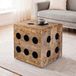 FineBuy Zitkubus 41x41x41 cm Massief Mangohout, Kubuspoef