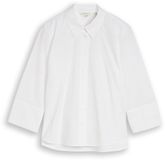 Tom Tailor Popeline overhemdblouse met 3/4-mouwen - Maat 42 - White