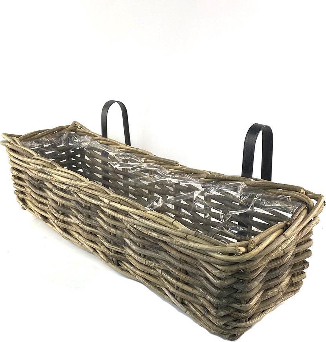 WDMT Rotan balkonbak | Zwart/Bruin | 58x19x15cm