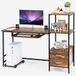 COSTWAY Bureau, bruin, 141 x 51 x 112 cm