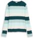 Tom Tailor - Gebreide trui met ronde hals - Maat XL - green mint white stripe