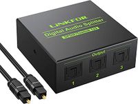 LiNKFOR Optische audiosplitter 1x3 SPDIF Toslink optische splitter met 1 optische kabel, aluminiumlegering, 1 IN 3 OUT, ondersteunt LPCM 2.0 DTS Dolby-AC3, compatibel met PS3 DVD HDTV STB etc.