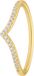 Lucardi Dames Zilveren ring V-vorm goldplated met zirkonia - Ring - 925 Zilver - Goudkleurig - 16.5 / 52 mm