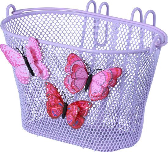 Basil Jasmin Butterfly Kinderfietsmand - Lila - Staal - 28x20x19 cm - 10.9L