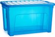 Plasticforte Opslagbox - met deksel - transparant blauw - 47 liter