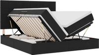 vidaXL LED opbergbed met matras Zwart 180 x 200 cm Fluweel