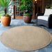 Ayyildiz Tapis d'extérieur et de terrasse Beige 200 cm rond Tapis