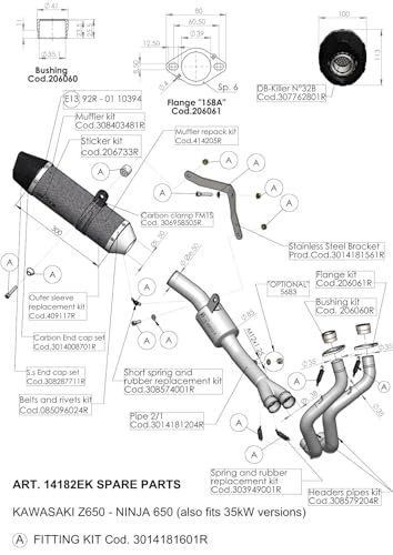 LeoVince Mounting Kit Exhaust System for Kawasaki Z 650 / Ninja 650