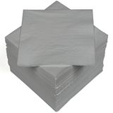 HEKU 100 effen servetten, 3-laags, 33 x 33 cm, zilver