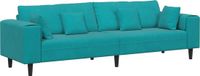 vidaXL Bank Turquoise Fluweel 250 x 77 x 76 cm