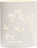 Gilde Sfeerlamp Wit - Vogel in boom - Keramiek - 20 cm