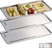 Relaxdays serveerschaal - 3 stuks - RVS - 45,5x22 cm - Zilver