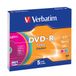 Verbatim 43557 DVD-R 4.7GB - 5 Pack - Slimcase - Colour