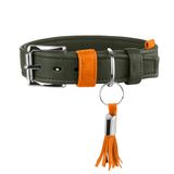 HUNTER Hondenhalsband PORTOFINO olijf/oranje maat 50