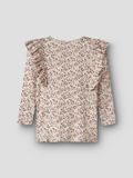 NAME IT NMFLIANNA XSL LS TOP - Mädchen - Blusen - Baumwolle/Modal/Elasthan - Geblümt - Langer Arm - Rundhals - Slim Fit - Kurz - Antique White