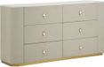 Mauro Ferretti Dressoir Beauty Commode 140×45×76 cm Crème/Goud
