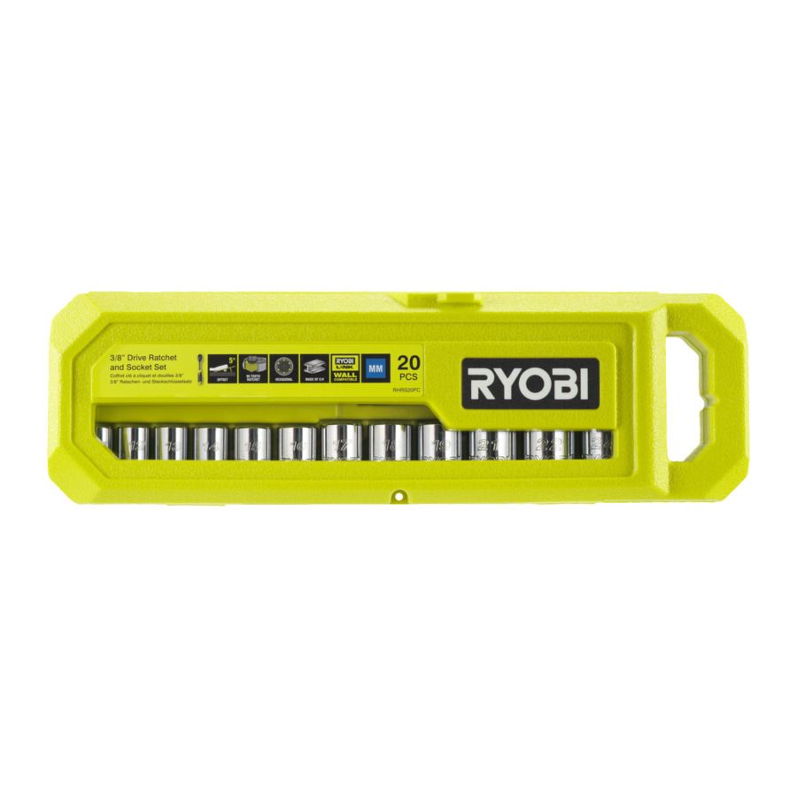 Ryobi RHRS20PC | 20-delige 3/8" ratel en dopsleutelset