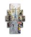 Homemania Afbeelding Parijs 5 steden en landschappen per woonkamer, meerkleurig, 95 x 0,3 x 60 cm, HM205MDF252, MDF