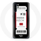 Maniacase Étui pour Huawei P30 pro Carte aérienne Marrakech Maroc