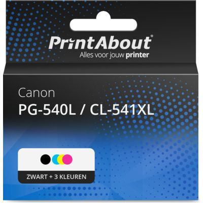 PrintAbout huismerk Inktcartridge PG-540L / CL-541XL Zwart + Kleur | Voordeelbundel