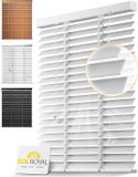 Sol Royal BE5 Houten Jaloezieën Wit 50 mm Lamellen Extra Breed 130x250 cm Echt Hout Wandmontage Plafondmontage