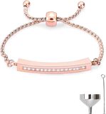 Hemelwinkel Luxe As Armband - Verstelbaar - 18-28 CM - Met Ashanger - Voor As, Haren of Parfum - Assieraad - Gedenksieraad - Urn - Incl. As vuller en Opbergzakje - Perfect Rosé