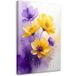 Image sur toile fleurs violettes jaunes nature 40x60