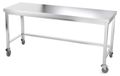 GOLDINOX plan de travail en acier inoxydable 1800 x 600 mm avec renfort et roulettes