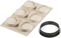 Silikomart Kit Mini Tarte Glam Bakvorm Siliconen + 6 Ringen ø80 MM