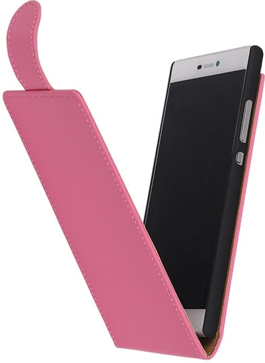 Best Cases Roze Effen Classic flip case hoesje voor Apple iPhone 5c