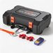 VEVOR treuil électrique 12 V, treuil mobile avec capacité de 2041 kg et télécommande, treuil moteur portable avec corde synthétique, guide-câble, crochet à manille, sangle, boîte de transport, treuil électrique pour