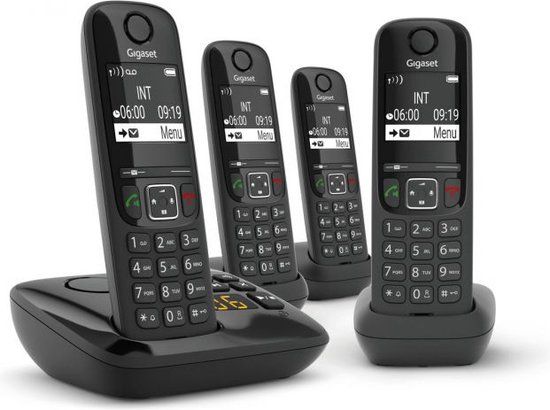Gigaset AS690A Quattro DECT telefoon met antwoordapparaat - Zwart