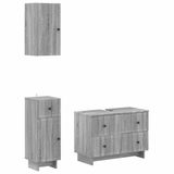 vidaXL - 3-delig - badkamerkast - set - EDE - Grijs - Sonoma - Bewerkt - hout