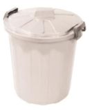 Afvalemmer met deksel 50 liter wit