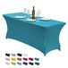 CWK Stretch spandex tafelhoes voor rechthoekige pasvorm, vouwtafel, kreukbestendig, elastisch, rekbaar, patio, tafelkleed, bescherming voor feestjes, banket, bruiloft en evenementen (meerblauw)