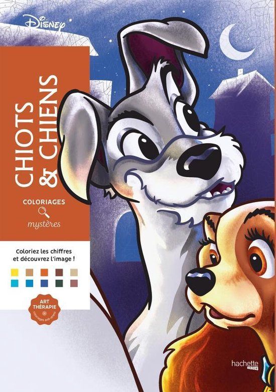 Coloriages mystères Disney Chiots et chiens - Kleurboek voor volwassenen - 128 pagina's - Frans