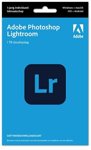 Adobe Lightroom Lidmaatschap 1TB |1 Jaar |PC/Mac |Key Card & Download |Standard| 1 Device | 1 Year