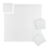 Relaxdays Tapis de fitness puzzle - 24 pièces de puzzle - blanc