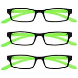 UV Reader Zwart Heldergroen Nek Leesbril 3 Stuks +3,50