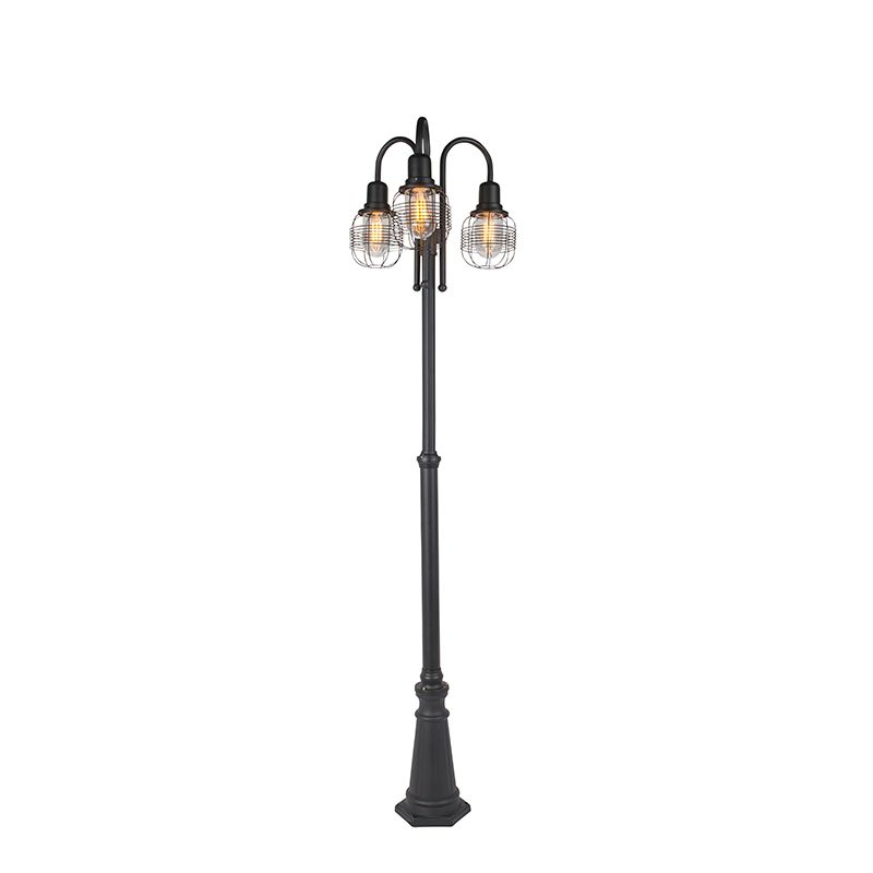 QAZQA Guardado Staande buitenlamp 3 lichts Ã 550 mm zwart | EAN: 8718881070822