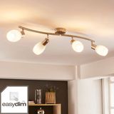 Lindby - Buitenspot - 4-lichts - Glas, Metaal - Wit, Nikkel Gesatineerd