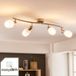 Lindby - Buitenspot - 4-lichts - Glas, Metaal - Wit, Nikkel Gesatineerd