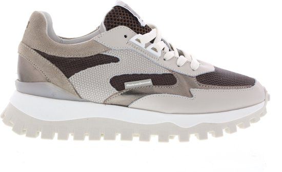 Floris van Bommel Dames Sneakers Grommi 03.06 Darkbrown Leer Maat 37