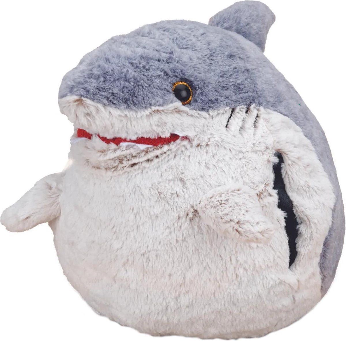 Cozy Noxxiez Handwarmer Haai Junior 35 X 35 Cm Pluche Grijs/wit