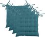 Stof Textile coussin de siège BEA - 4x - bleu pétrole - 40 x 40 x 4 cm
